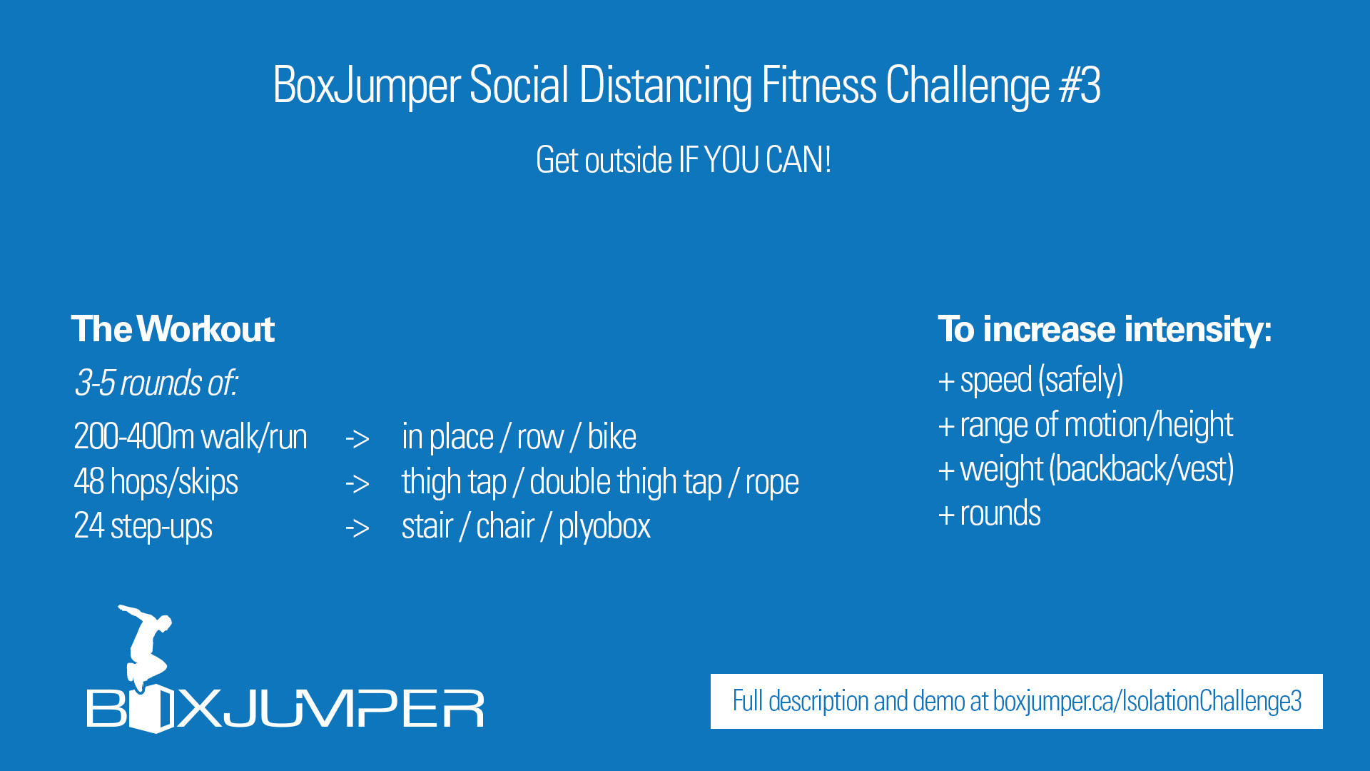 BoxJumper Social Distancing Fitness Challenge Workout 3 - BoxJumper